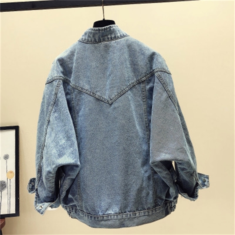 Guilantu Spring Denim Coat Women Mandarin Collar Single Breasted Solid Vintage Jeans Jacket Female Loose Streetwear Jackets 201112