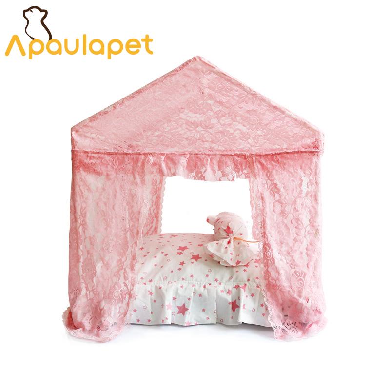 APAULAPET Disassembly Dog Bed Summer Four Curtain Ventilation Netting Pet Dog House Cute Pet Tent With Little Pillow Bow Design, White dog house
APAULAPET Disassembly Dog Bed Summer Four Curtain Ventilation Netting Pet Dog House Cute Pet Tent With Little Pillow Bow Design, White dog house