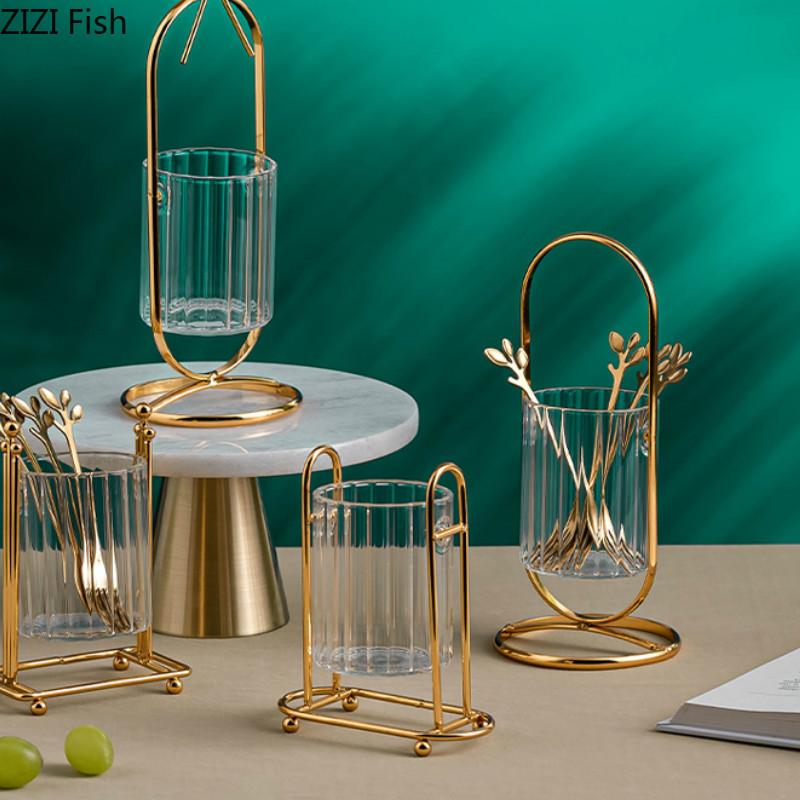 Northern Europe Metallic Glass Storage Tank Household Fruit Fork Storage Tools Knife, Fork and Chopsticks Container
Northern Europe Metallic Glass Storage Tank Household Fruit Fork Storage Tools Knife, Fork and Chopsticks Container