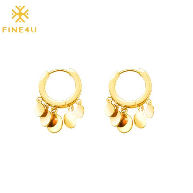 FINE4U Coin Cluster Drop Mini Hoop Earrings Stainless Steel Korean Style Circle Hoop Earrings for Women E01894
FINE4U Coin Cluster Drop Mini Hoop Earrings Stainless Steel Korean Style Circle Hoop Earrings for Women E01894