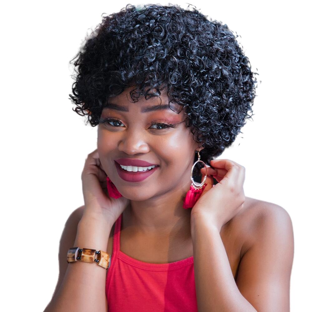 Short pixie Cut Wig Afro Kinky Curly Human Hair Wigs For Women Machine Made front Non Lace Bob Wig, 1b color
Short pixie Cut Wig Afro Kinky Curly Human Hair Wigs For Women Machine Made front Non Lace Bob Wig, 1b color