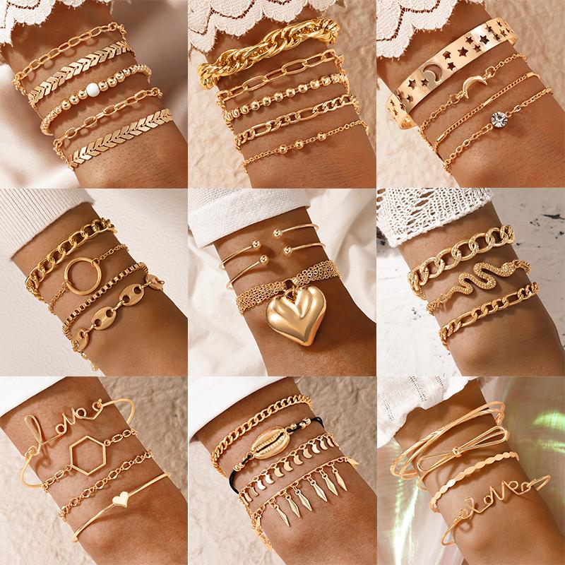 Charm Bracelets Vintage Heart Beaded Crystal Bracelet Set For Women Charms Shell Snake Animal Moon Alloy Metal Bangle Party Jewelry
Charm Bracelets Vintage Heart Beaded Crystal Bracelet Set For Women Charms Shell Snake Animal Moon Alloy Metal Bangle Party Jewelry