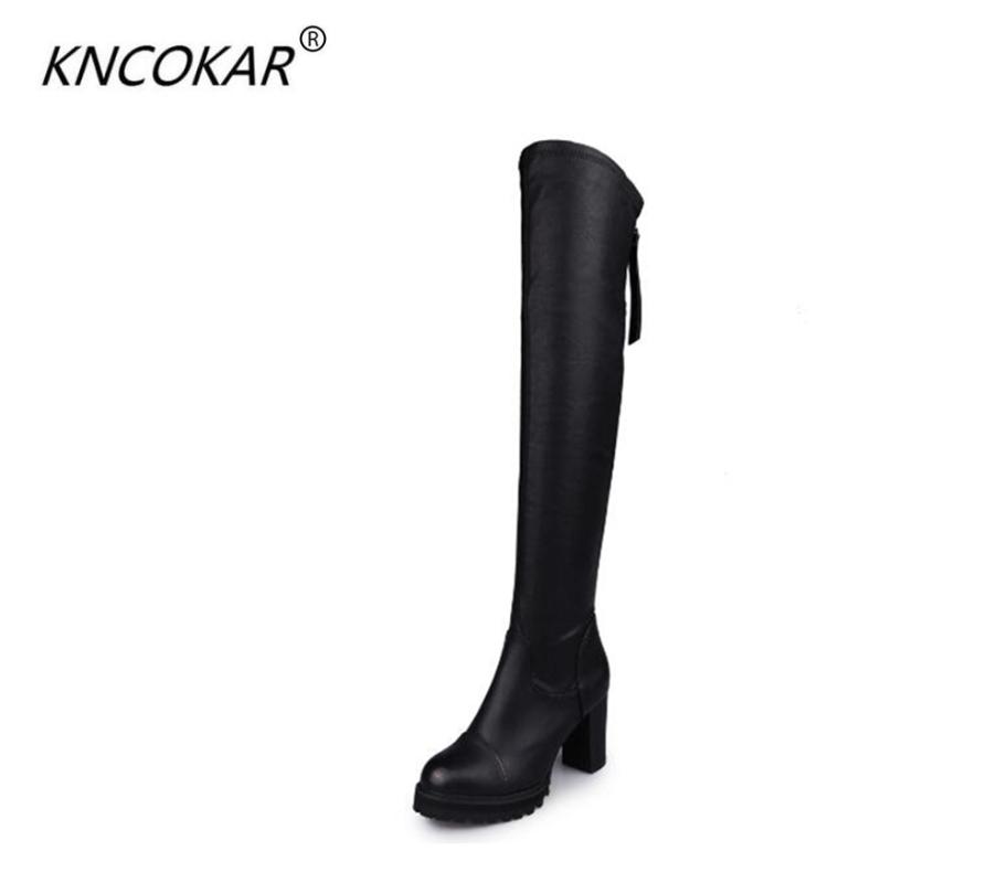 KNCOKAR 2020 New style women's long high leg boots spring leather boots thick heel women's tall heel thin leg, Autumn 1
KNCOKAR 2020 New style women's long high leg boots spring leather boots thick heel women's tall heel thin leg, Autumn 1