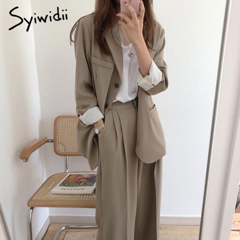 Syiwidii 2 Piece Set Women Blazer Pant Suits Elegance Single Breasted Office Lady Work Jacket Korean Fashion Khaki Black 2021
Syiwidii 2 Piece Set Women Blazer Pant Suits Elegance Single Breasted Office Lady Work Jacket Korean Fashion Khaki Black 2021