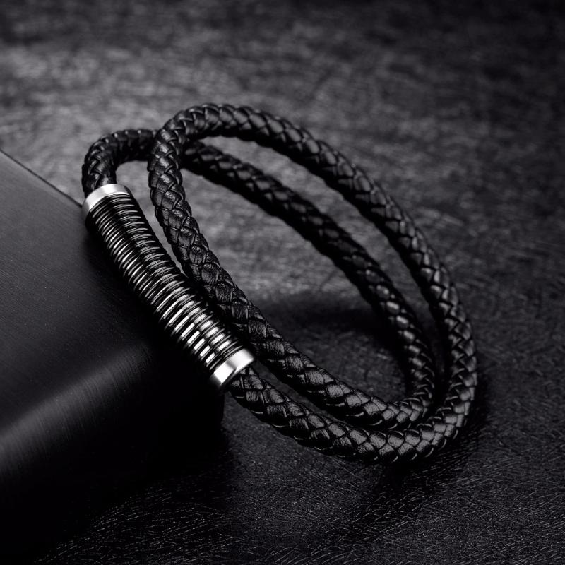 Charm Bracelets Fashion Black Leather Men Silver Color Stainless Steel For Women Trendy Unisex Magnet Bracelet Bangles
Charm Bracelets Fashion Black Leather Men Silver Color Stainless Steel For Women Trendy Unisex Magnet Bracelet Bangles
