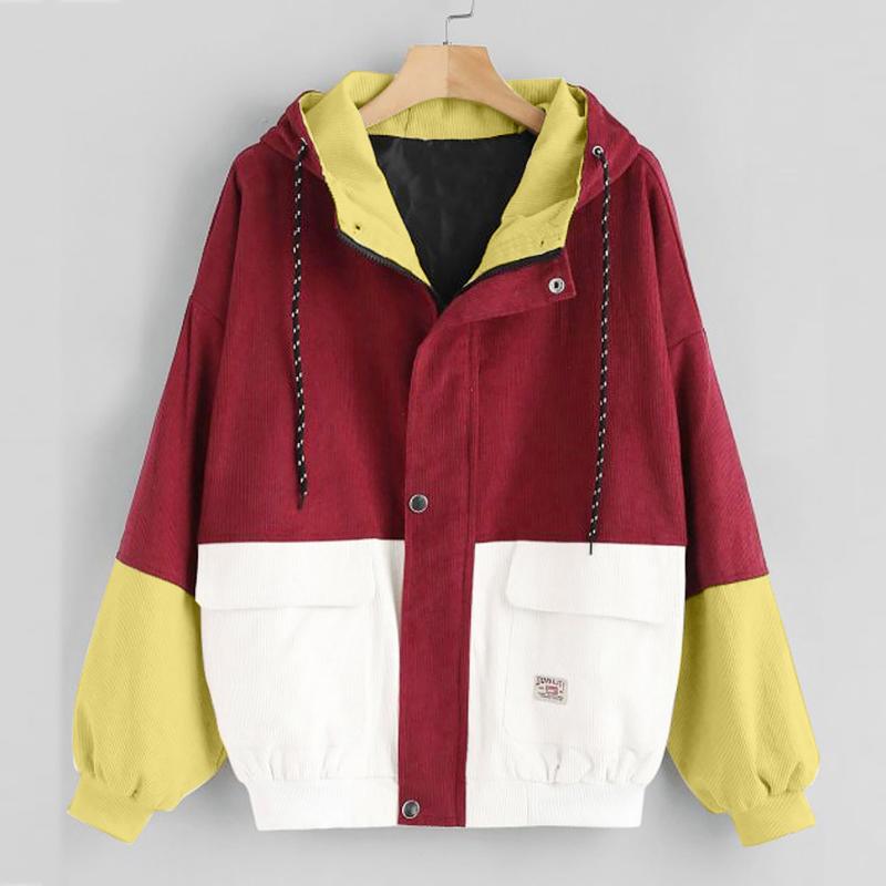 Women Coats Ladies Winter Casual Hooded Long Sleeve Corduroy Patchwork Oversize Jacket Windbreaker Short Zipper Coat Overcoat, Rd
Women Coats Ladies Winter Casual Hooded Long Sleeve Corduroy Patchwork Oversize Jacket Windbreaker Short Zipper Coat Overcoat, Rd
