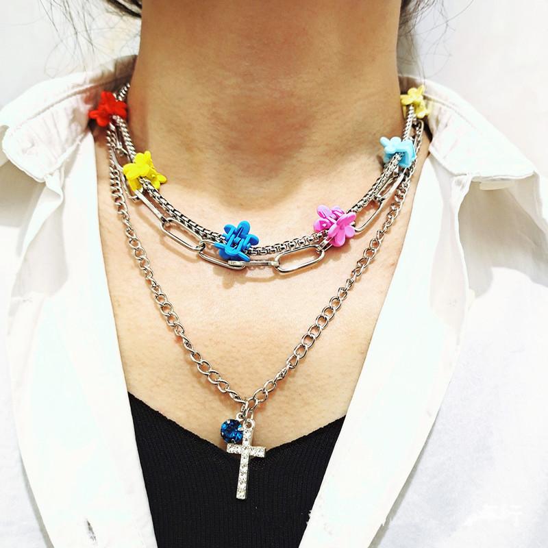 Punk Love Pendant Multi-layer Necklace Women 2020 European and American Temperament Sweet Style Colorful Small Flower Link Chain
Punk Love Pendant Multi-layer Necklace Women 2020 European and American Temperament Sweet Style Colorful Small Flower Link Chain