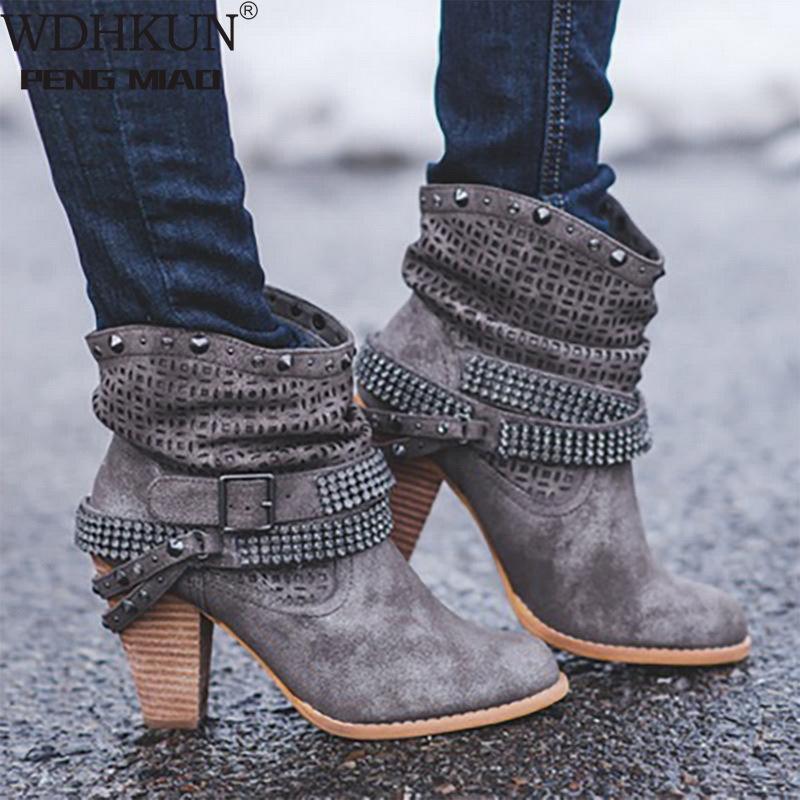 2020 New Fashion Women Boots High Heels Shoes for Female Rivet Strap Buckle Diamond Shoes Ladies Short Boots Leather Ankle, Black
2020 New Fashion Women Boots High Heels Shoes for Female Rivet Strap Buckle Diamond Shoes Ladies Short Boots Leather Ankle, Black