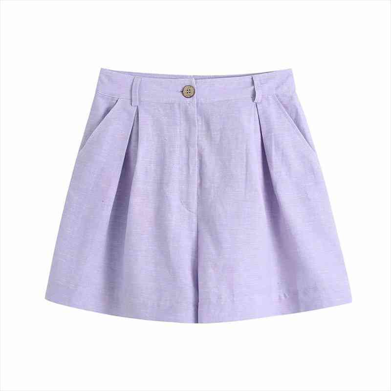 evfer women fashion wooden button za summer purple pleated short pants chic lady casual high waist zipper solid suit, White;black
evfer women fashion wooden button za summer purple pleated short pants chic lady casual high waist zipper solid suit, White;black