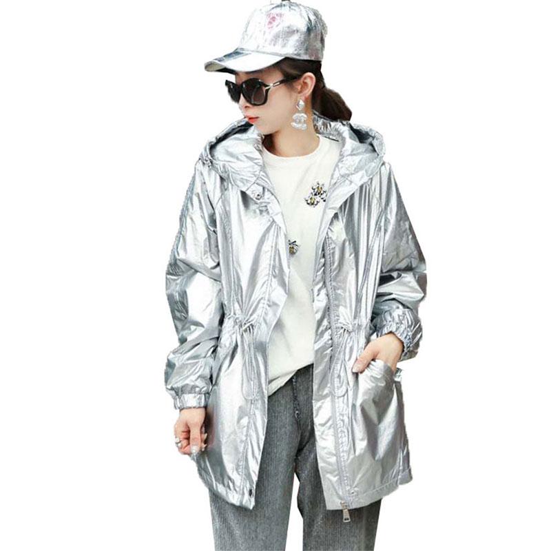 2020 New Hip-hop style Women Jacket Autumn Gloss Silver Fashion Hooded Jacket Coats Ladies Adjustable Waist Waterproof Coat 194, Gold
2020 New Hip-hop style Women Jacket Autumn Gloss Silver Fashion Hooded Jacket Coats Ladies Adjustable Waist Waterproof Coat 194, Gold