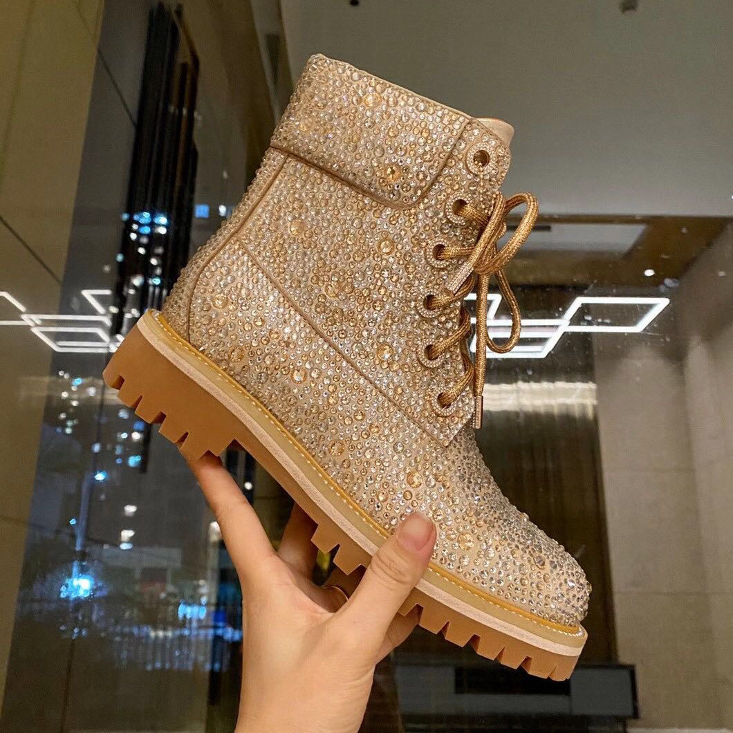 NEW Leather casual boots women shoes Martin boots Plaid stitching Upper is imported calfskin Plaid stripe women Short boots 35-40