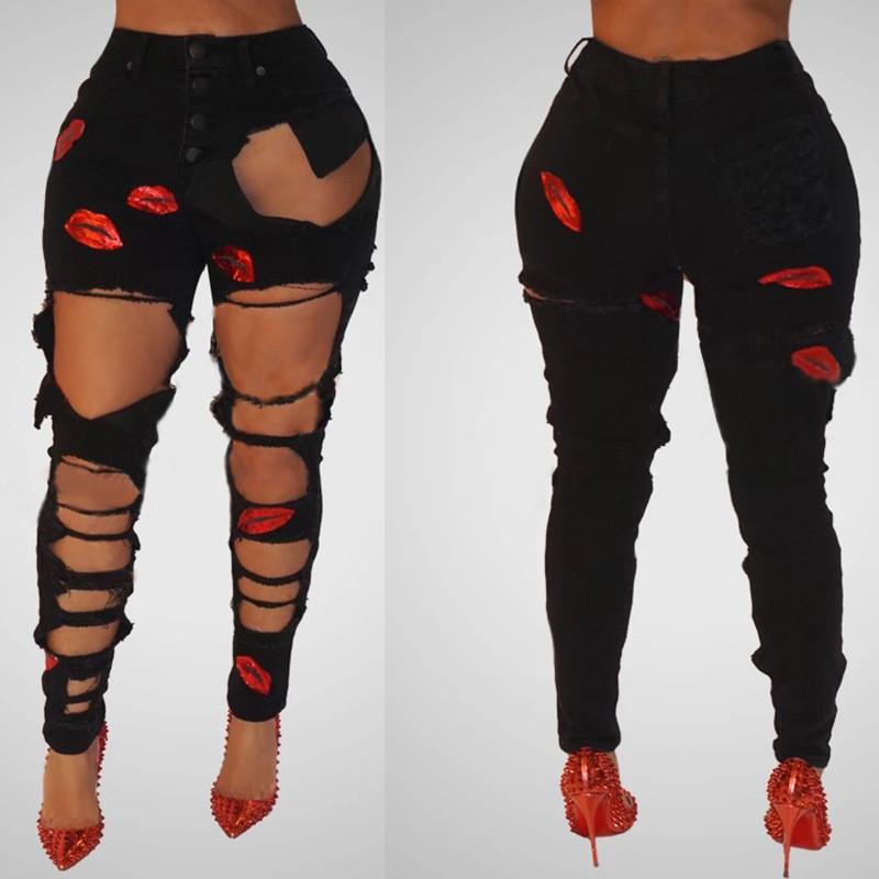 New 2020 women printing Casual Hole Jeans High Waist Skinny Pant Pencil Jeans Slim Ripped Sexy Female Girls Trousers, Black
New 2020 women printing Casual Hole Jeans High Waist Skinny Pant Pencil Jeans Slim Ripped Sexy Female Girls Trousers, Black