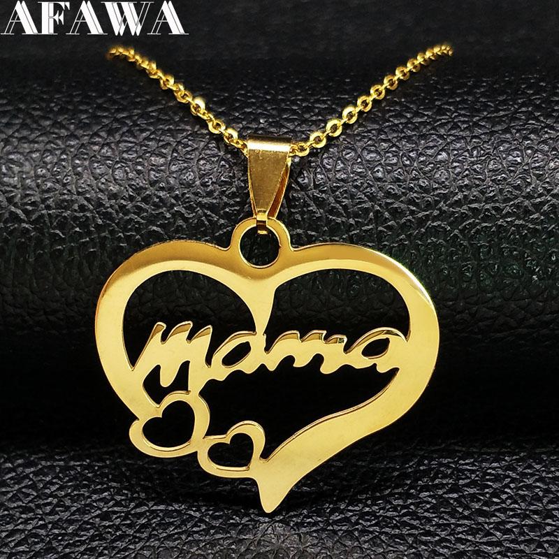 MAMA Stainless Steel Statement Necklace Women Family Gold Color Necklaces Pendants Jewelry mujer Mother's Day Gift N415S01
MAMA Stainless Steel Statement Necklace Women Family Gold Color Necklaces Pendants Jewelry mujer Mother's Day Gift N415S01