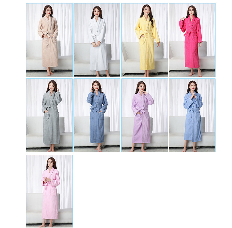 Winter cotton terry thick bathrobe women homewear robe solid dressing gowns for women large size 210203