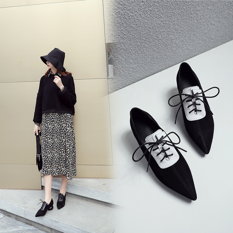 2021 Women Genuine Bombs 22-25cm Korean Couture Sheep Suede Pointed to Women's Shoes Simple Colour Match 2GOR, Black 
2021 Women Genuine Bombs 22-25cm Korean Couture Sheep Suede Pointed to Women's Shoes Simple Colour Match 2GOR, Black