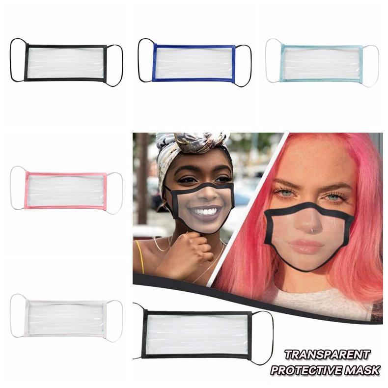 

DHL Shipping Kids Adult Transparent Face Mask Washable Reusable Masks Deaf-mute Anti Dust Antifog Earloop Clear Masks Party Festival Wears