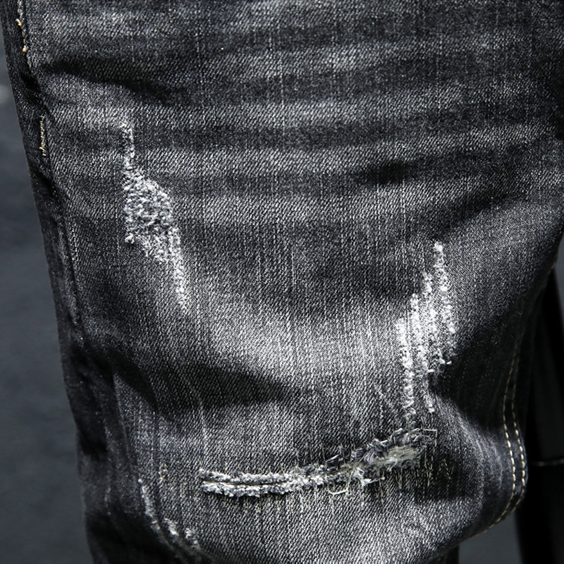 KSTUN Ripped Jeans for Men Slim Fit Stretch Fashion High Street Style Male Denim Pants Frayed Destroyed Vintage Mens Punk Jeans T200614