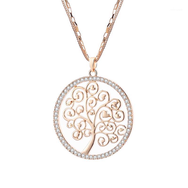 New Charm Tree Of Life Necklace For Women Gold Color Double Chain Crystal Heart Pendant Long Necklace Female Jewelry Statement1 
New Charm Tree Of Life Necklace For Women Gold Color Double Chain Crystal Heart Pendant Long Necklace Female Jewelry Statement1