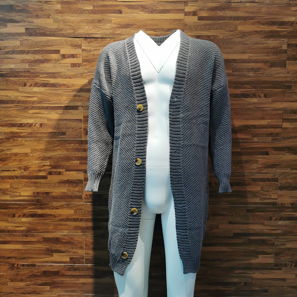 Fall Winter Men Sweater Cardigan Fashion Plain Casual Long Knitted Oversized Loose Plus Size Male Outwear Button Thicken Coat 201124