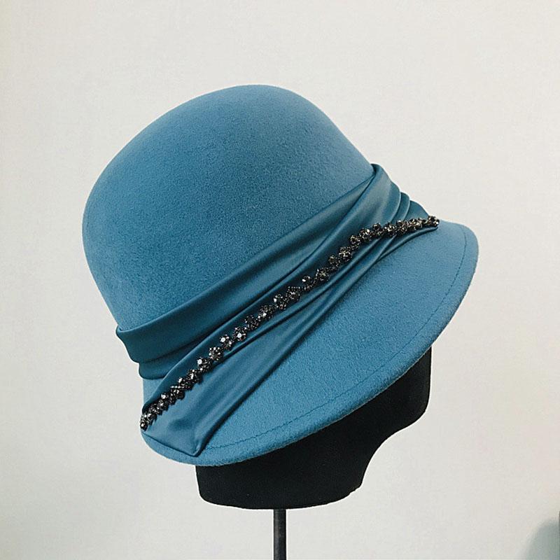 Fibonacci Vintage Wool Felt Hat Elegant Female Fedoras Women Bucket Hat Satin Cloth Rhinestone Basin Caps Black Hats
Fibonacci Vintage Wool Felt Hat Elegant Female Fedoras Women Bucket Hat Satin Cloth Rhinestone Basin Caps Black Hats