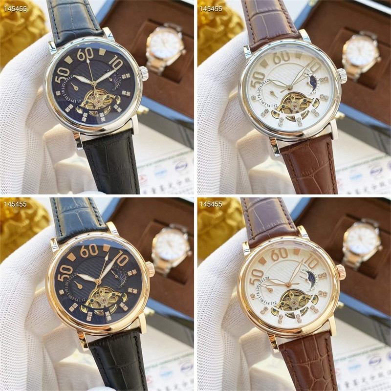 42mm Mens Watch Mechanical Movement Black White Dial Fly Wheel Design Brown Black Leather Strap Y145455 item, As pictures
42mm Mens Watch Mechanical Movement Black White Dial Fly Wheel Design Brown Black Leather Strap Y145455 item, As pictures