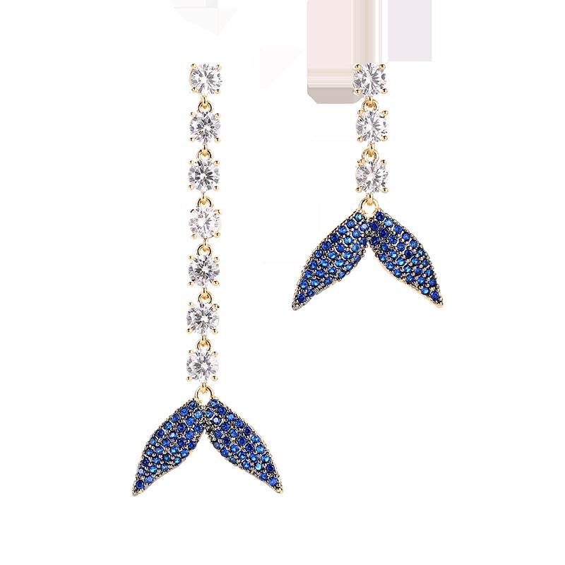 Asymmetric Fishtail Pendant Earrings 2021 Fashion Jewelry Cubic Zirconia Gold-Plated Stud Earrings Statement Animal Dangler
Asymmetric Fishtail Pendant Earrings 2021 Fashion Jewelry Cubic Zirconia Gold-Plated Stud Earrings Statement Animal Dangler