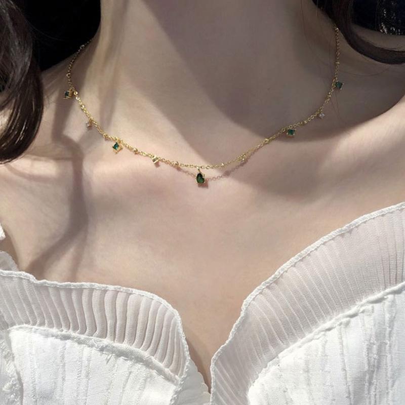 Chokers Water Drop Green Zircon Choker Vintage Luxury Necklace For Women Chic Elegant Style Festival Jewelry
Chokers Water Drop Green Zircon Choker Vintage Luxury Necklace For Women Chic Elegant Style Festival Jewelry