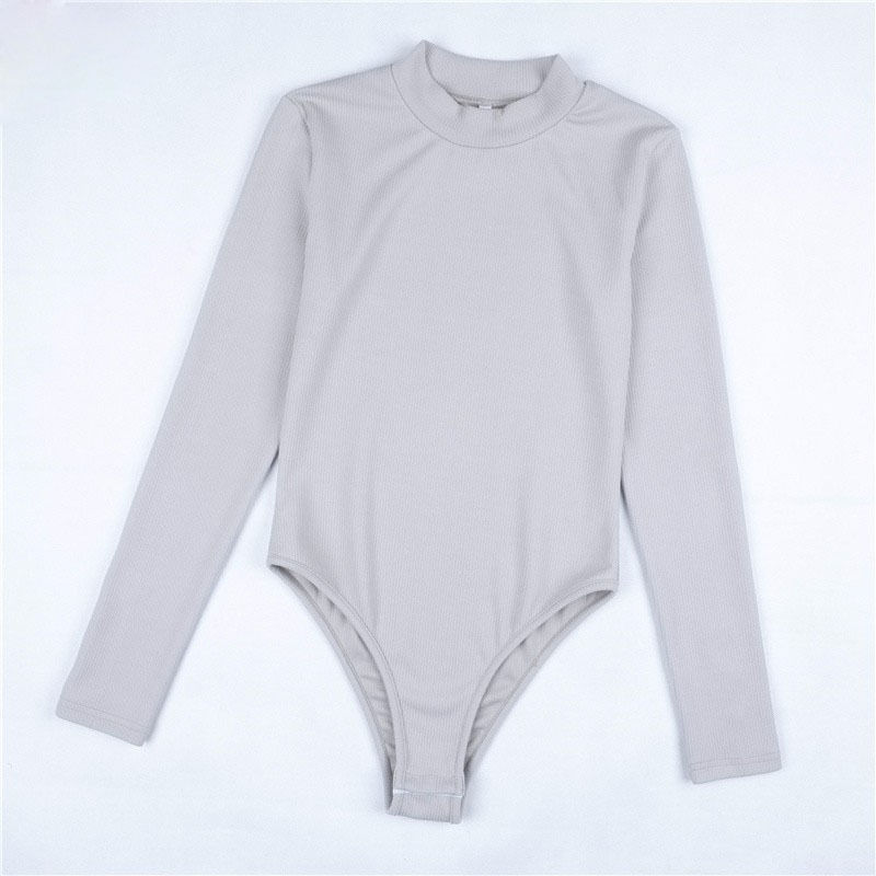 New Fashion Sexy Women Skinny Knitted Long Sleeve O Neck Stretch Bodysuit Lady Leotard Body Tops T200116