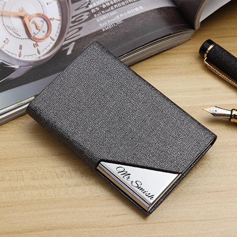 Personalized Card Holder Wallet Business ID Credit Women Men Fashion Metal Card Case PU Leather Gift Engrave Stainless Steel Box
Personalized Card Holder Wallet Business ID Credit Women Men Fashion Metal Card Case PU Leather Gift Engrave Stainless Steel Box