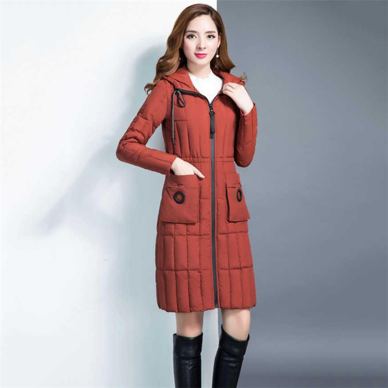 Winter Jacket Women Black Caramel XL 6XL Plus Size Loose Light Thin Cotton Coat 20 Korean Fashion Long Slim Hooded Parkas CX1021 200928