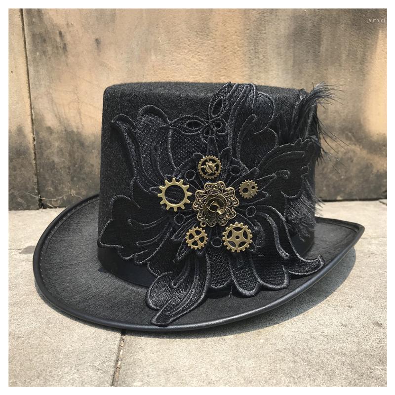 Men Women Vintage Handmade Steampunk Top Hat With Metal Gear Top Hat Cosplay Size 57CM Steampunk1, Black
Men Women Vintage Handmade Steampunk Top Hat With Metal Gear Top Hat Cosplay Size 57CM Steampunk1, Black