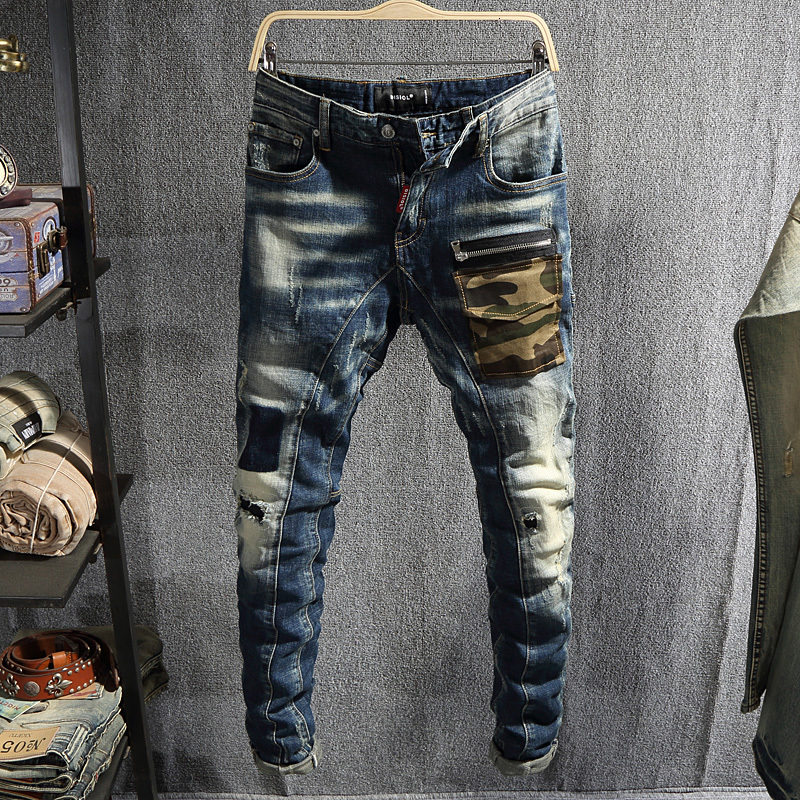 2021 New Fashion Streetwear High Quality Slim Fit Patch Camouflage Pocket Designer Men Denim Punk Pants Hip Hop Jeans Tf2j, Retro blue
2021 New Fashion Streetwear High Quality Slim Fit Patch Camouflage Pocket Designer Men Denim Punk Pants Hip Hop Jeans Tf2j, Retro blue