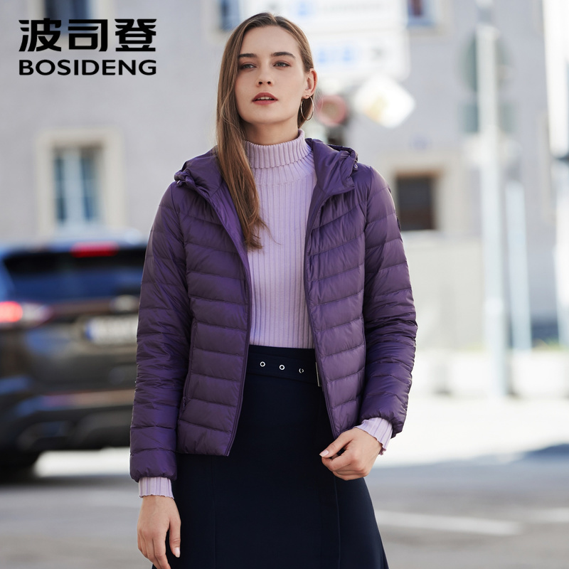 BOSIDENG new collection early winter down jacket women hooded down coat ultra light waterproof oversize B90131014B 201019