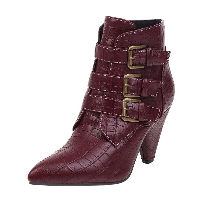 Fashion Pure Color Pointed Toe Zipper Boots Square Heels Vintage Women Boots, Black
Fashion Pure Color Pointed Toe Zipper Boots Square Heels Vintage Women Boots, Black