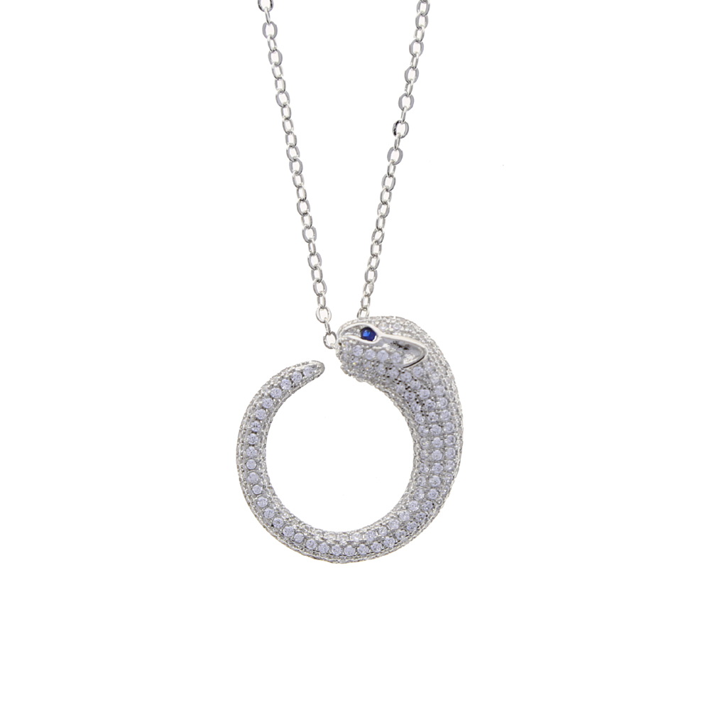 2021 European Women Jewelry Micro Pave CZ Leopard Jaguar Pendant Cubic Zirconia Trendy Necklace Wholesale