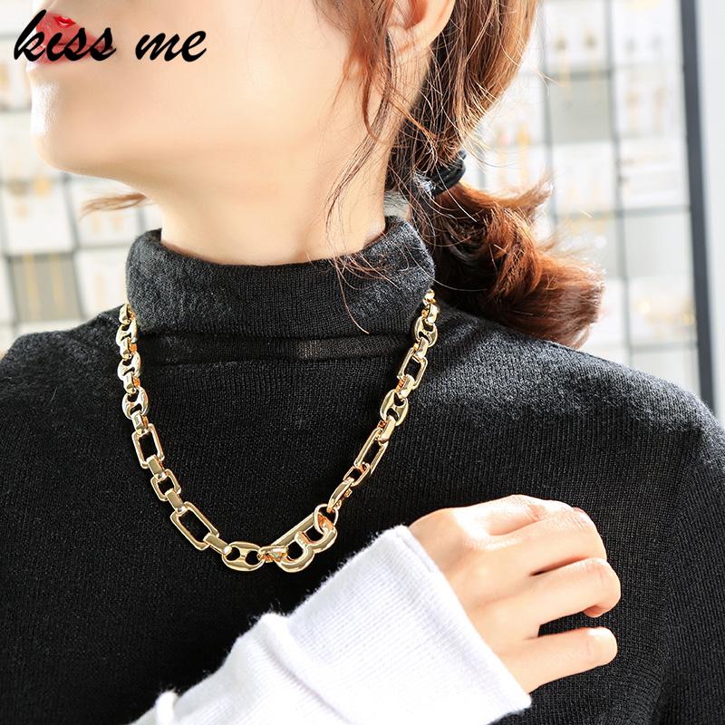 kissme Punk Splicing Special-shaped Link Chain Letter B Pendant Necklaces For Women Boho Gold Color Alloy Choker Fashion Jewelry
kissme Punk Splicing Special-shaped Link Chain Letter B Pendant Necklaces For Women Boho Gold Color Alloy Choker Fashion Jewelry