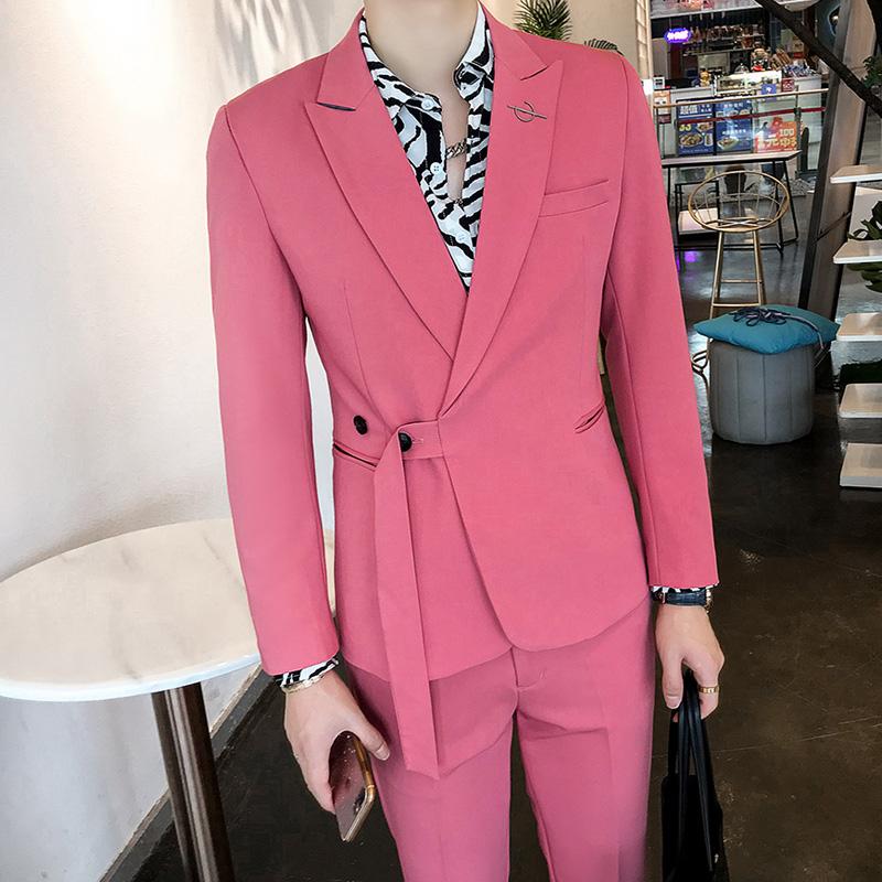 2021 Suit Set Belt Slim Fit Korean Suit 2 Piece Blazer Men Tuxedo Belt Blazer Men Stylish Stage Party Club, Black
2021 Suit Set Belt Slim Fit Korean Suit 2 Piece Blazer Men Tuxedo Belt Blazer Men Stylish Stage Party Club, Black