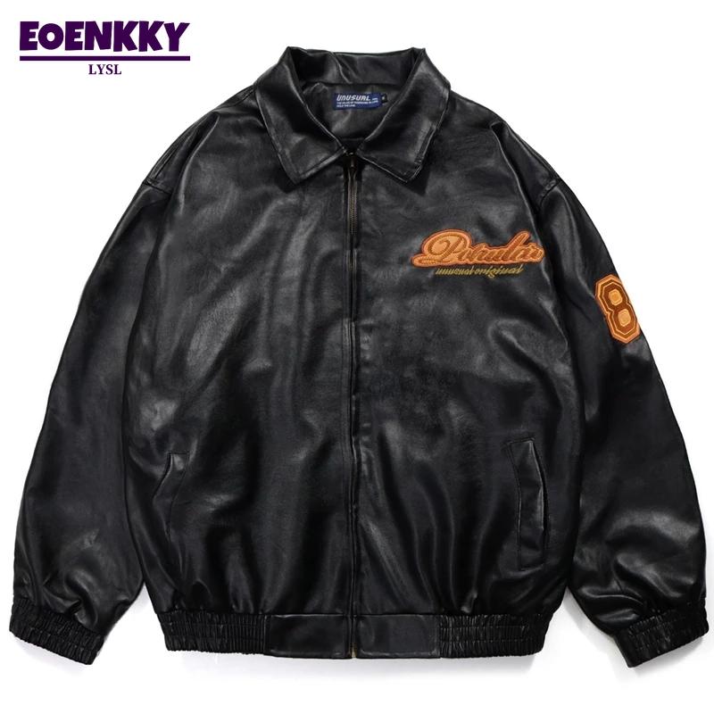 Men's Jackets Bomber Leather Jacket Men Motorcycle Retro PU Letter Embroidered Loose Outwear Casual Street Hip Hop Windbreaker Spring, Black;brown
Men's Jackets Bomber Leather Jacket Men Motorcycle Retro PU Letter Embroidered Loose Outwear Casual Street Hip Hop Windbreaker Spring, Black;brown