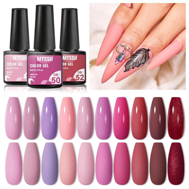 Mtssii 60/40pcs Color Nail Polish Set 155 Colors Semi Permanent UV Led Gel Varnish Soak Off Lacquers Base Top Coat