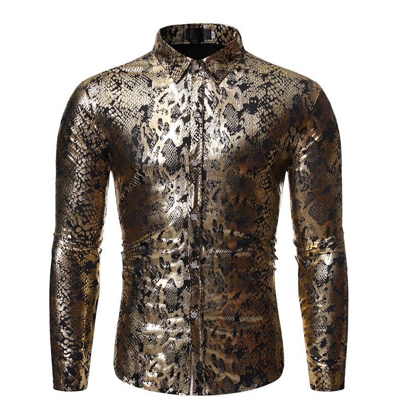 Mens Shiny Gold Bronzing Print Shirt 2020 Fashion Slim Fit Long Sleeve Dress Shirts Men Party Nightclub Prom Shirt Male Camisa
Mens Shiny Gold Bronzing Print Shirt 2020 Fashion Slim Fit Long Sleeve Dress Shirts Men Party Nightclub Prom Shirt Male Camisa