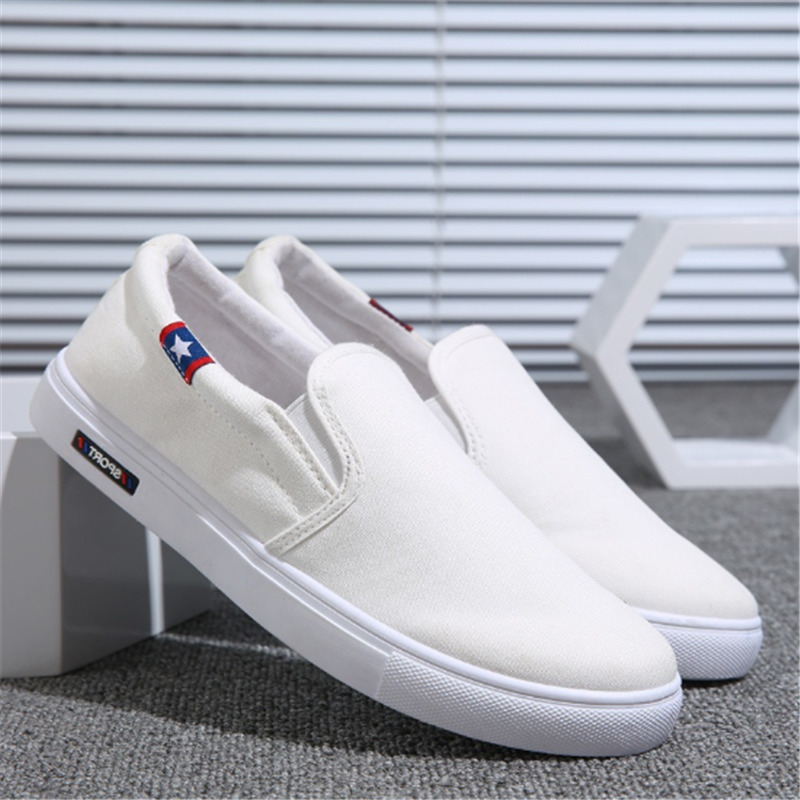 Casual summer breathable one pedal lazy trend wild men's canvas small white shoes men, Blue
Casual summer breathable one pedal lazy trend wild men's canvas small white shoes men, Blue