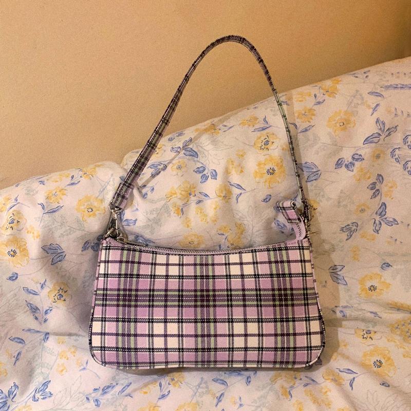 Elegant Plaid Candy Color Women Underarm Bag Fashion Canvas Ladies Baguette Purse Handbags Vintage Girls Small Shoulder Bags, Purple a
Elegant Plaid Candy Color Women Underarm Bag Fashion Canvas Ladies Baguette Purse Handbags Vintage Girls Small Shoulder Bags, Purple a