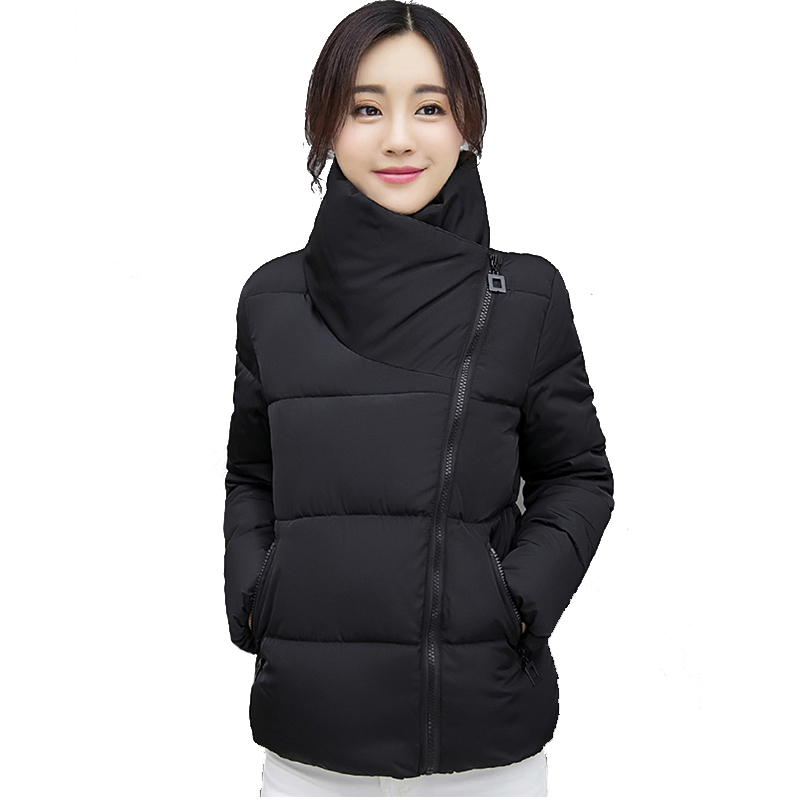 Stand Collar Short Winter Jacket Women Solid Color Cotton Padded Winter Autumn Female Coat Parkas Casaco Feminina Inveno T200319