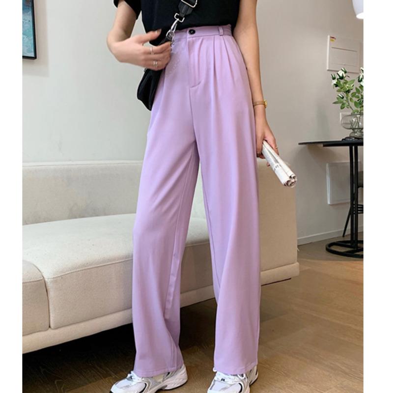 #1912 Summer Black Purple High Waisted Pants Women Straight Wide Leg Formal Pants Thin Loose Womens Loose Casual Trousers
#1912 Summer Black Purple High Waisted Pants Women Straight Wide Leg Formal Pants Thin Loose Womens Loose Casual Trousers