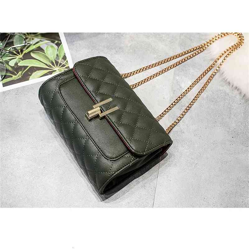 Handbag 2021 Women's Bag Trend Lingge Chain Small Square Single Shoulder Messenger Pu 053