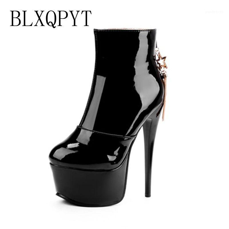 BLXQPYT Ladies Big size 31-48 short woman Mujer Ankle Boots Sexy super high Heels 15cm Party wedding Women Shoes pumps 88-81, Black