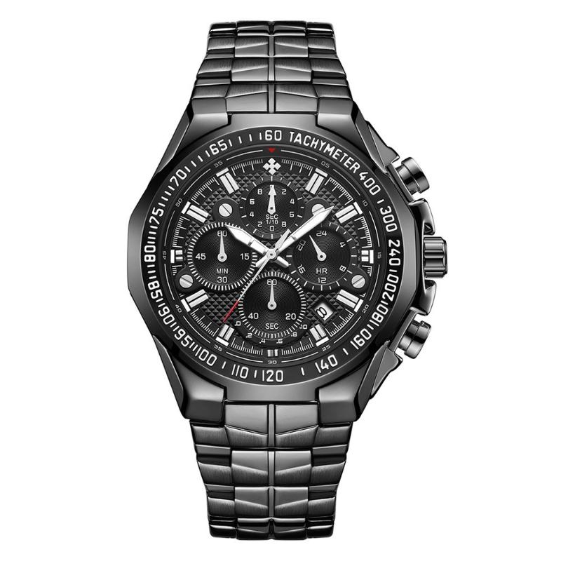 Wristwatches Business Quartz Men Watch 5ATM Waterproof Sports Luminous Chronograph Calendar Skeleton Wristwatch, Black
Wristwatches Business Quartz Men Watch 5ATM Waterproof Sports Luminous Chronograph Calendar Skeleton Wristwatch, Black