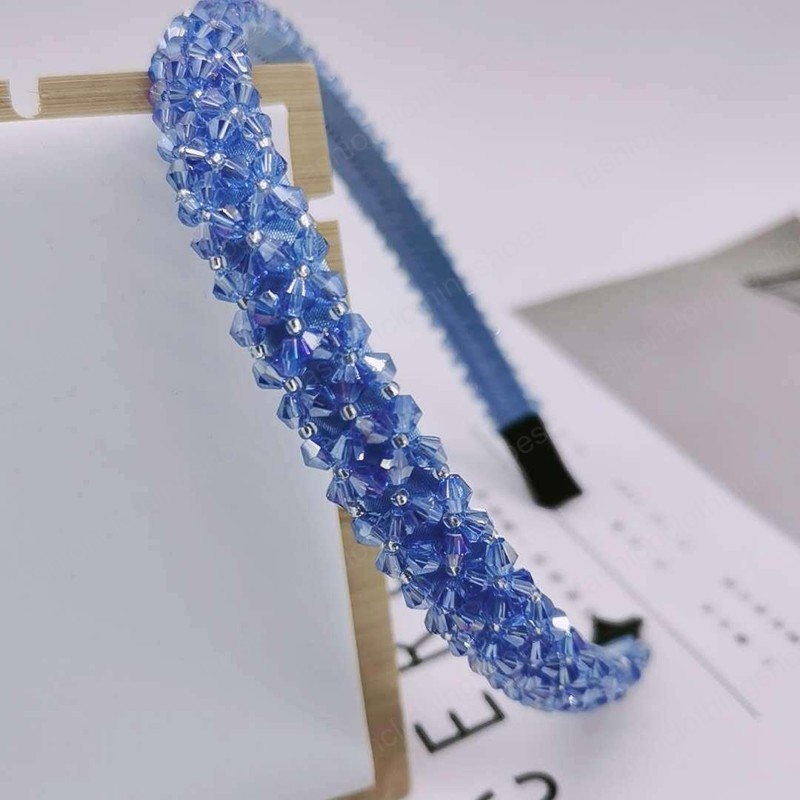 Fashion Hair Sticks Shiny Rhinestone Crystal Hair Band for Women Girl Head Hoop Fashion Hair Accessories Headwear 12 Colors