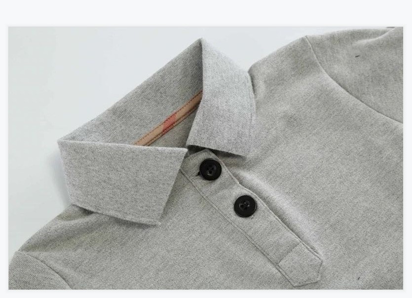 2024 Boys Plaid Cotton T-Shirts Short Sleeve Turn-Down Collar Casual Summer Tops for Kids Gray y250607BG48