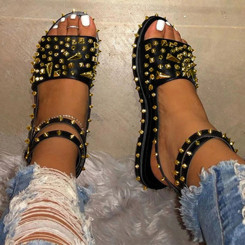 Siddons 2020 New Arrival Women Flats Sandals Rivets Ladies Summer Punk Shoes Buckle Strap Spikes Female Gladiator Sandals, Black
Siddons 2020 New Arrival Women Flats Sandals Rivets Ladies Summer Punk Shoes Buckle Strap Spikes Female Gladiator Sandals, Black